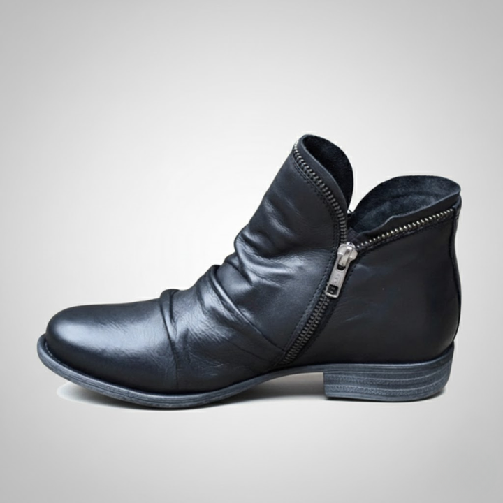 Victoria | Orthopedic Leather Zip Boots
