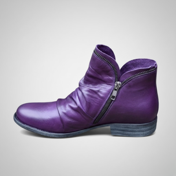 Victoria | Orthopedic Leather Zip Boots