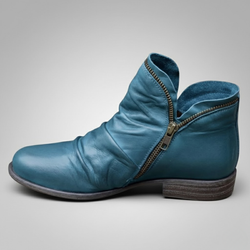 Victoria | Orthopedic Leather Zip Boots