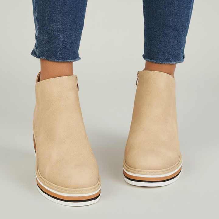 Victoria | Orthopedic Leather Wedge Boots