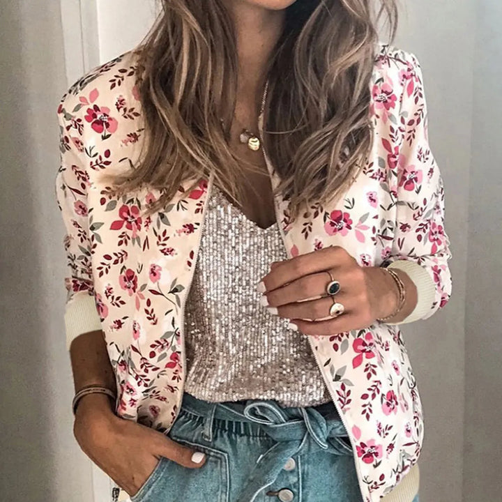 Hazel | Bomber jacket with trendy floral print