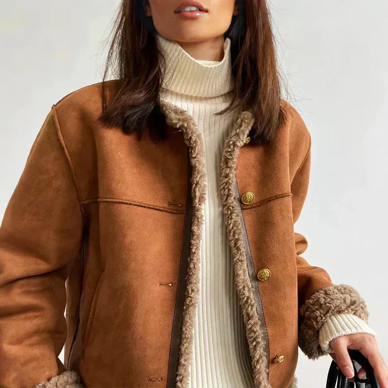 Cerys | Shearling Button Jacket