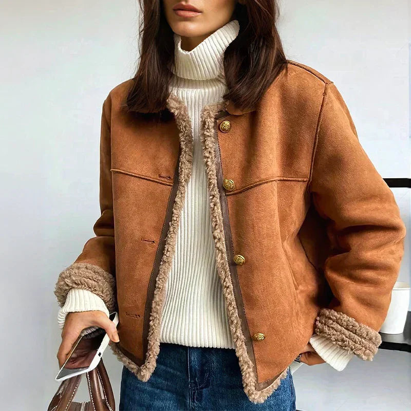 Cerys | Shearling Button Jacket